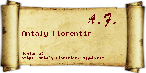 Antaly Florentin névjegykártya